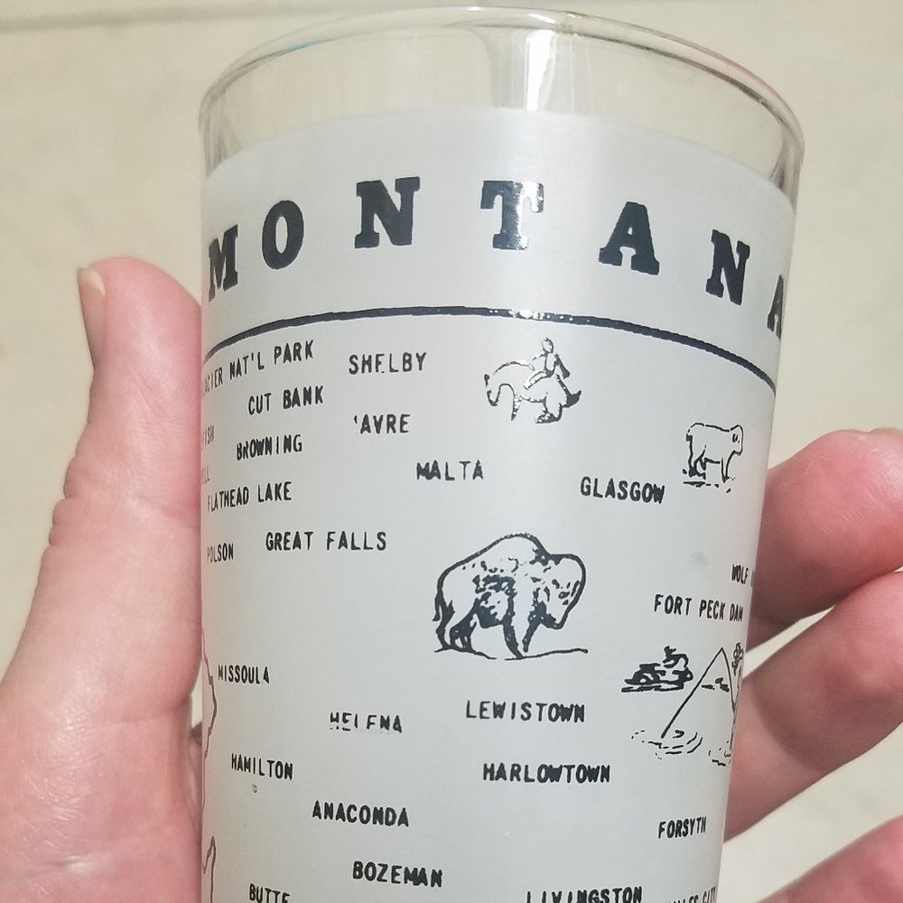 Montana drinking glass vintage euc
